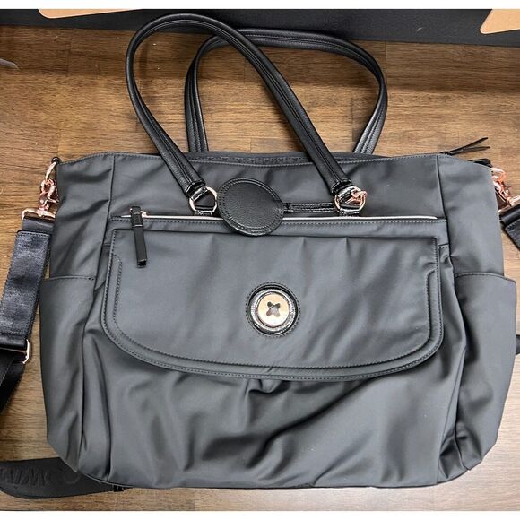 MIMCO Mim-Mazing Black Baby Bag Overnight Convertible‎ Tote - Picture 1 of 11